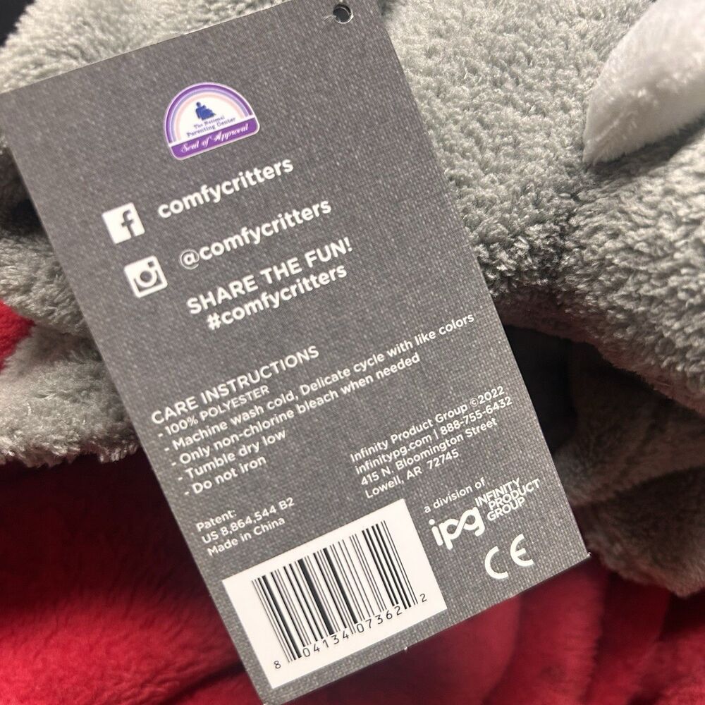 Alabama Crimson Tide Elephant Hooded Blanket ComfyCritters Plush Throw - Picture 8 of 9